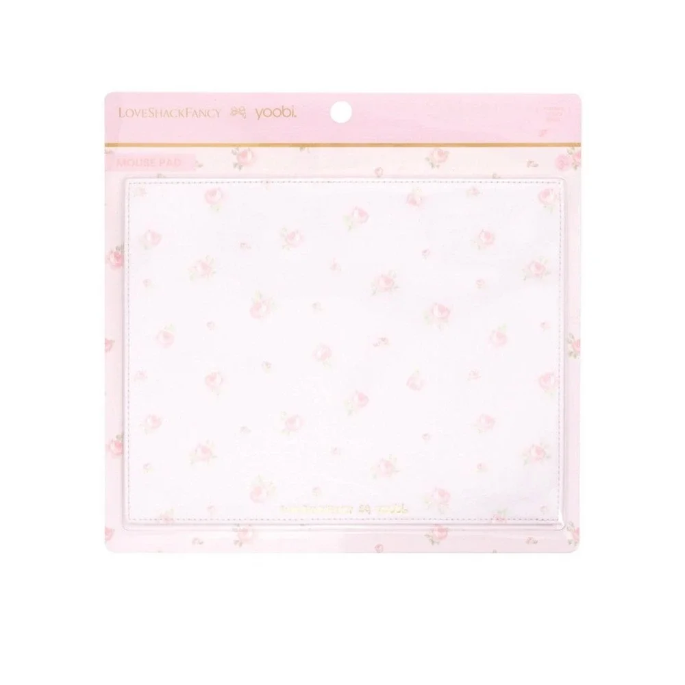 LoveShackFancy x Yoobi Mouse Pad Pink Floral Rose Print Cottagecore New